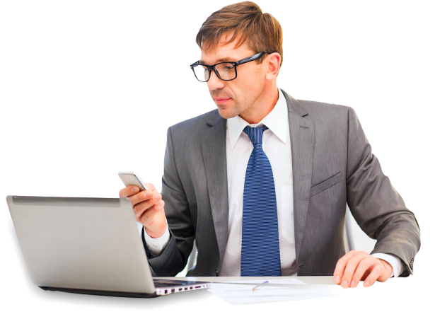 businesman using smartphone